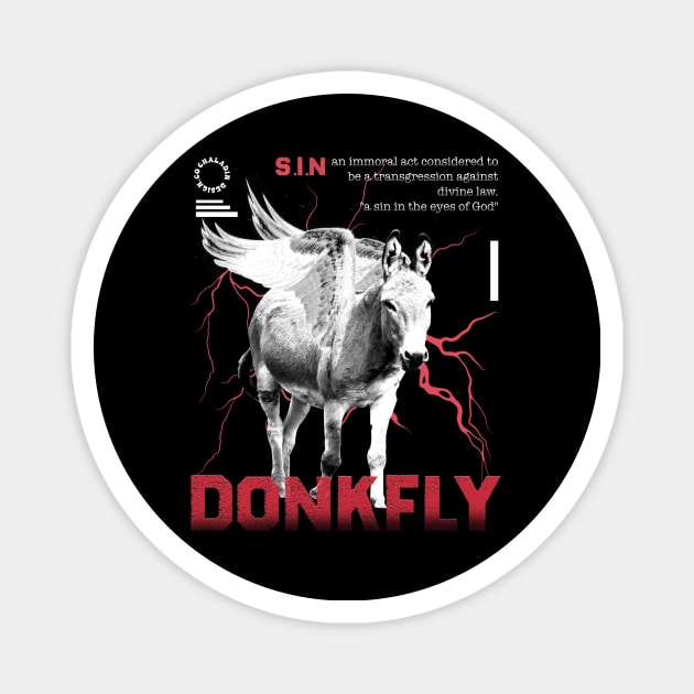 Fantasy donkey with angels wings sin definition street wear Magnet by CHNSHIRT